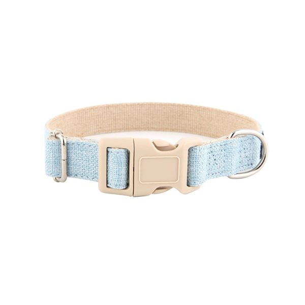 Ledorr Collars for Pets Light Blue Cotton Hemp Dog Collar for All Sizes