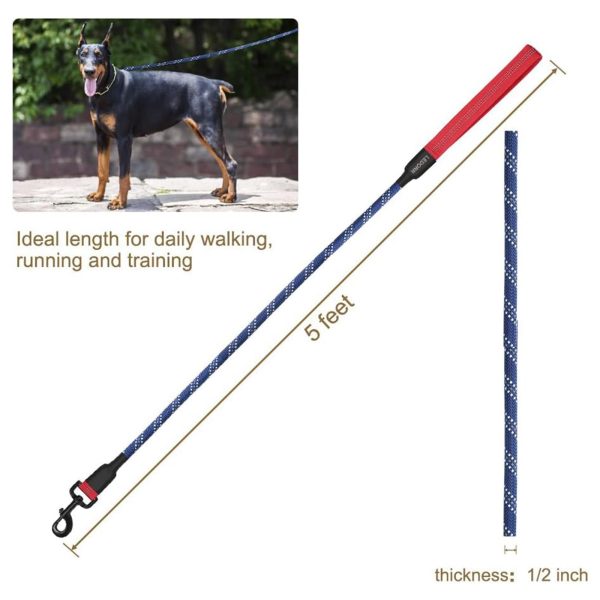 Ledorr Leads for Animals 5ft Strong Reflective Nylon Dog Leash - Image 2