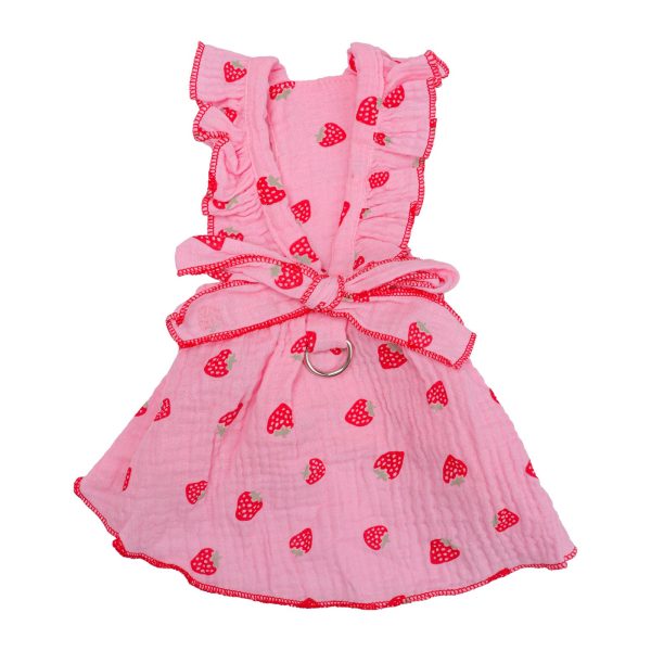 Ledorr Clothing for Domestic Pets Pink Size L Summer Dress for Small Dogs and Cats