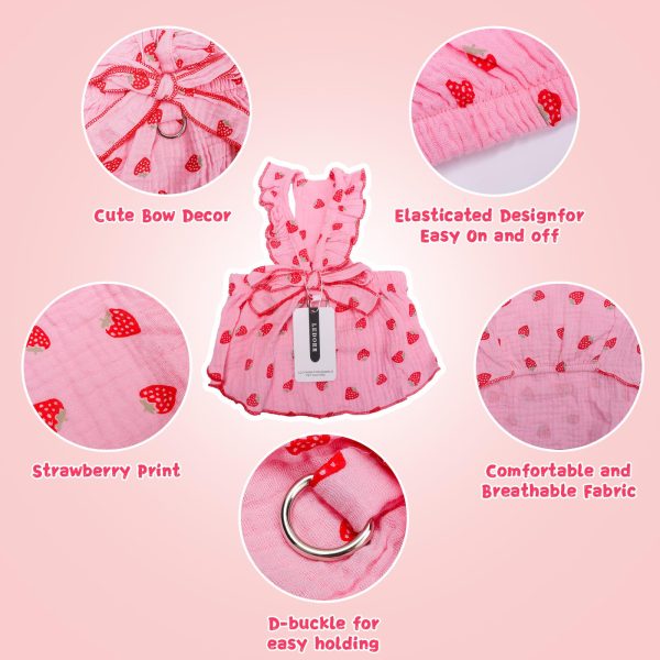 Ledorr Clothing for Domestic Pets Pink Size L Summer Dress for Small Dogs and Cats - Image 6