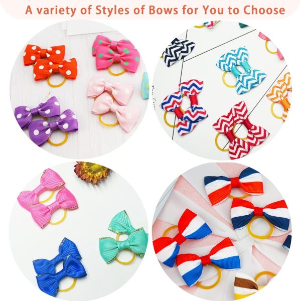 Ledorr Polka Dot Hair Bows with Rubber Bands for Small Dogs and Puppies - Image 3