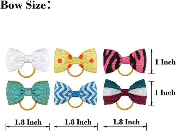 Ledorr Polka Dot Hair Bows with Rubber Bands for Small Dogs and Puppies - Image 7